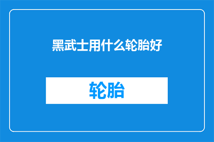 黑武士用什么轮胎好(黑武士的座驾应如何选择轮胎？)
